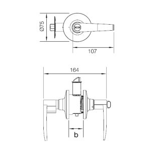 489 116 - Bộ khóa tay nắm cửa đi