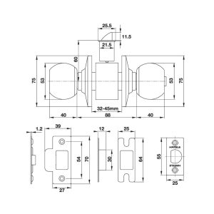 489 16 1 - Bộ Tay Nắm Cửa Dạng Tròn Hafele 489.93.130