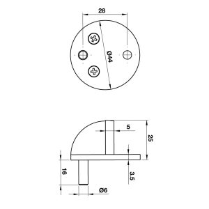 489 46 - Chặn cửa bán nguyệt Hafele 489.70.230