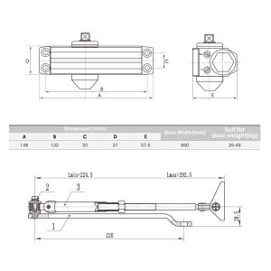 489 77 - Thiết bị đóng cửa tự động Hafele EN2 489.30.012