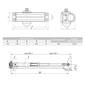 489 82 - Thiết bị đóng cửa tự động Hafele EN3 489.30.010