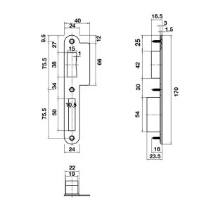 489 89 - Thân khóa CC 72/45mm Hafele 489.10.561