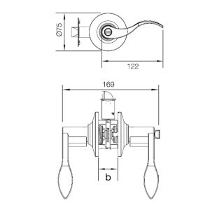 489 95 - Bộ khóa tay nắm cửa toilet Hafele 489.10.198