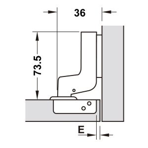 493 10 - Bản lề METALLA A 110 độ, giảm chấn, trọn bộ DIY