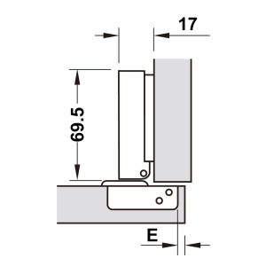 493 14 - Bản lề METALLA SM 110 độ, giảm chấn, trọn bộ DIY