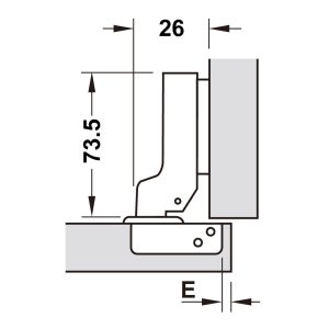 493 16 - Bản lề METALLA SM 110 độ, giảm chấn, trọn bộ DIY