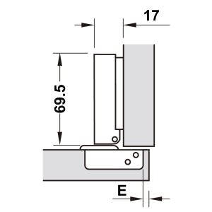 493 6 - Bản lề METALLA A 110 độ, giảm chấn, trọn bộ DIY