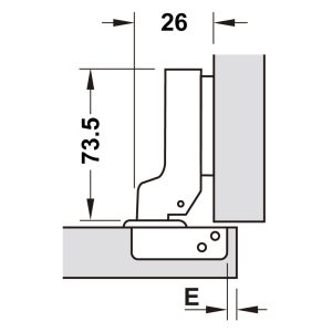 493 8 - Bản lề METALLA A 110 độ, giảm chấn, trọn bộ DIY