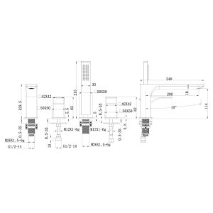 495 67 - Bộ trộn bồn tắm Hafele 4 lỗ REGAL 495.61.126