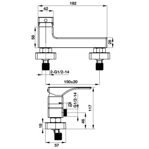 495 76 - Bộn trộn sen tắm lắp nổi Hafele REGAL 495.61.123