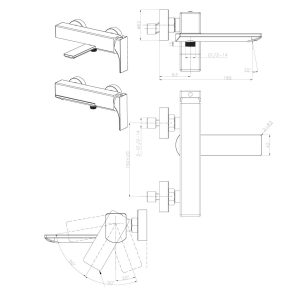 495 79 - Bộ trộn bồn tắm lắp nổi Hafele REGAL 495.61.122