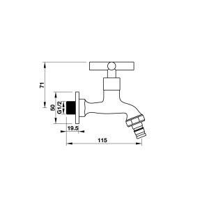 495 92 - Vòi lạnh gắn tường Hafele COMPACT 495.61.020