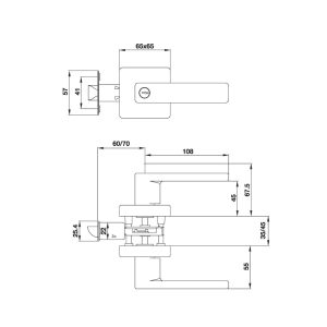 499 23 - Bộ tay nắm cửa dạng thẳng Hafele 499.63.973