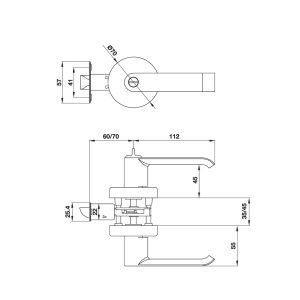 499 29 - Bộ tay nắm cửa dạng cong Hafele 499.63.970