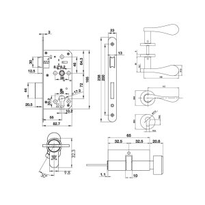 499 36 - Bộ tay nắm nắp chụp tròn kiểu cong Hafele 499.63.802