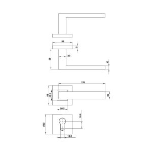499 58 - Tay nắm gạt nắp chụp vuông kiểu chữ nhật Hafele 499.62.216