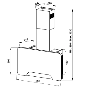 5 4 - MÁY HÚT MÙI GẮN TƯỜNG HH-WVGS90A 533.80.203