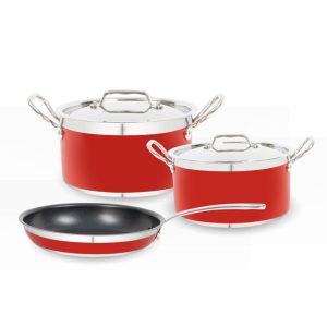 Bộ nồi chảo màu đỏ Hafele 531.08.042
