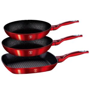 531 18 - BỘ 3 CHẢO VÂN ĐÁ CẨM THẠCH ĐÁY TỪ BERLINGER HAUS 531.08.011