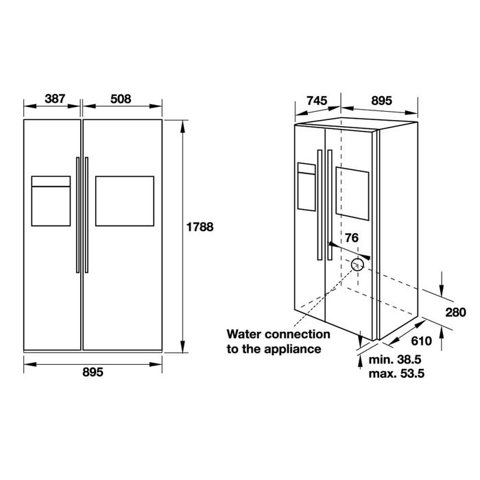 534 14 - TỦ LẠNH HAFELE SIDE-BY-SIDE HF-SBSIC 534.14.250 534 14 - TỦ LẠNH HAFELE SIDE-BY-SIDE HF-SBSIC 534.14.250