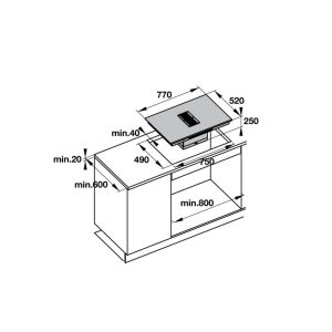 536.61.6550 - BẾP TỪ KẾT HỢP HÚT MÙI HAFELE 4 VÙNG NẤU HC-IHH77D 536.61.655