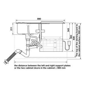 539 24 - CHẬU KẾT HỢP MÁY RỬA CHÉN HAFELE HDW-SD90A 539.20.530