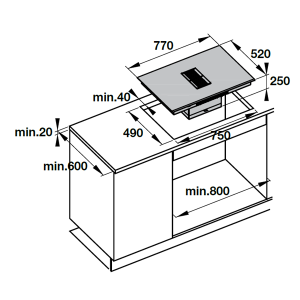 539 8 - BẾP TỪ KẾT HỢP HÚT MÙI HAFELE IHH77A 539.66.822