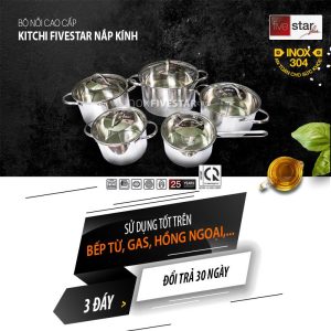 Bộ Nồi Cao Cấp Kitchi Nắp Kính