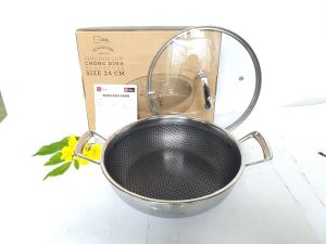 54ac0784 - Chảo 2 Quai Sâu Lòng Blackcube Fivestar Inox 3 Lớp 24cm