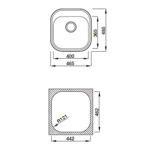 567 18 - CHẬU HÄFELE INOX CLAUDIUS HS-SS4648 567.23.083