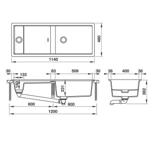 Chậu rửa đá Hafele HS-GDD11446 D-150 570.35.340