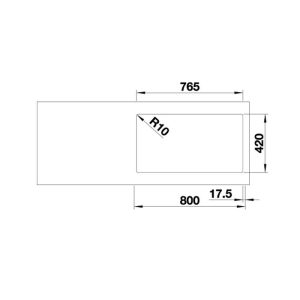 570 62 - CHẬU RỬA CHÉN BLANCO INOX QUATRUS R15 285/435-IU 570.27.169