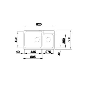 570 70 - CHẬU RỬA CHÉN INOX BLANCO - LEMIS XL 8-IF 570.27.189