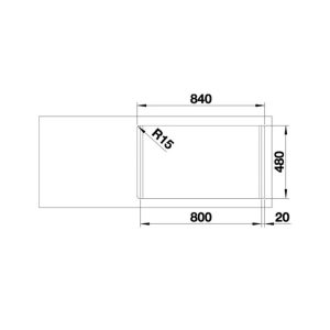 570 75 - CHẬU RỬA CHÉN INOX BLANCO - DINAS 8 570.27.219