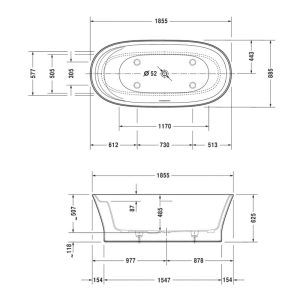 588 101 - Bồn tắm độc lập Hafele Cape Cod 588.45.690