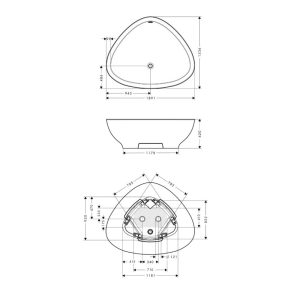 588 104 - Bồn tắm độc lập Hafele Axor Massaud 1900mm 588.32.610