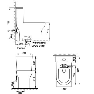 588 12 - Bồn cầu một khối Hafele SEINE 588.82.405