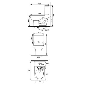 588 18 - Bồn cầu hai khối Hafele COMPACT 588.79.404