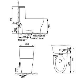 588 2 - Bồn cầu một khối Hafele SEINE 588.82.413