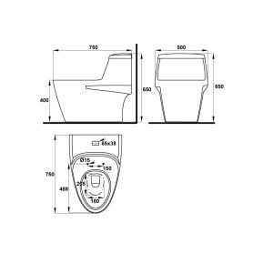 588 27 - Bồn cầu một khối Hafele ICONIC 588.79.400