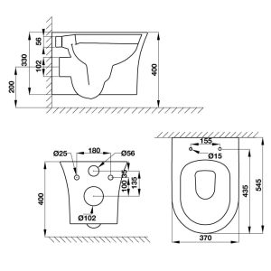 588 30 - Bồn cầu treo tường Hafele REGAL 588.60.452