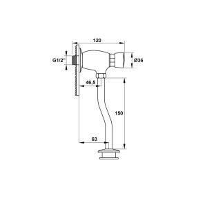 588 50 - Nút nhấn xả bồn tiểu nam Hafele 588.79.980