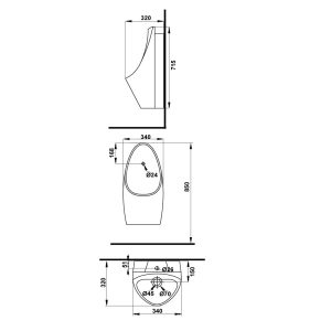 588 56 - Bồn tiểu nam treo tường Hafele SEINE 588.79.420