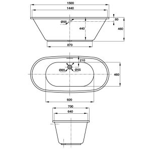 588 65 - Bồn tắm âm Hafele ACTIVE 1500 588.55.682