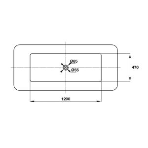 588 87 - Bồn tắm âm vuông Hafele - D1750 x R770 x C470 mm 588.55.611
