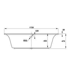 588 92 - Bồn tắm âm tròn Hafele - D1720 x R770 x C480 mm 588.55.603
