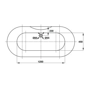 588 93 - Bồn tắm âm tròn Hafele - D1720 x R770 x C480 mm 588.55.603