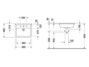 588.45.084 1 - Lavabo âm bàn Duravit Starck 3 HAFELE 588.45.084
