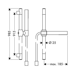 589 105 - Bộ thanh treo sen tắm Hafele AXOR Starck 589.29.724