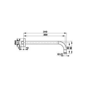 589 114 - Thanh sen gắn tường Hafele VICTORIA GOLD 300 589.02.695